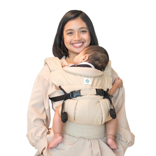 Image of Soulslings 4-in-1 Lali Baby Carrier Bag, 100% Cotton - Oat | Compact & Lightweight (400g) | Adjustable for 0-24 Months (4-15kg) | Machine Washable & Handwashable | Breastfeeding Friendly |