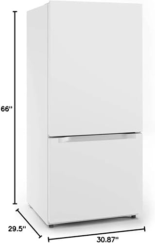 Vista 6 de Midea Refrigerador congelador de montaje inferior de 18.7 pies cúbicos con control electrónico, columpio de puerta reversible e iluminación
