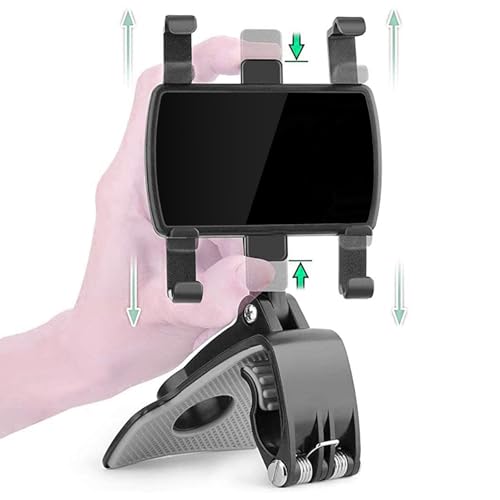 Image of Car Phone Mount, Rotating Dashboard Clip Cell Phone Holder, 360-Degree Rotation Mobile Clip Stand for 4 to 7 inches Smartphones