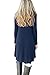POSESHE Women's Long Sleeve Casual Loose T-Shirt Dress Navy Blue X-Large