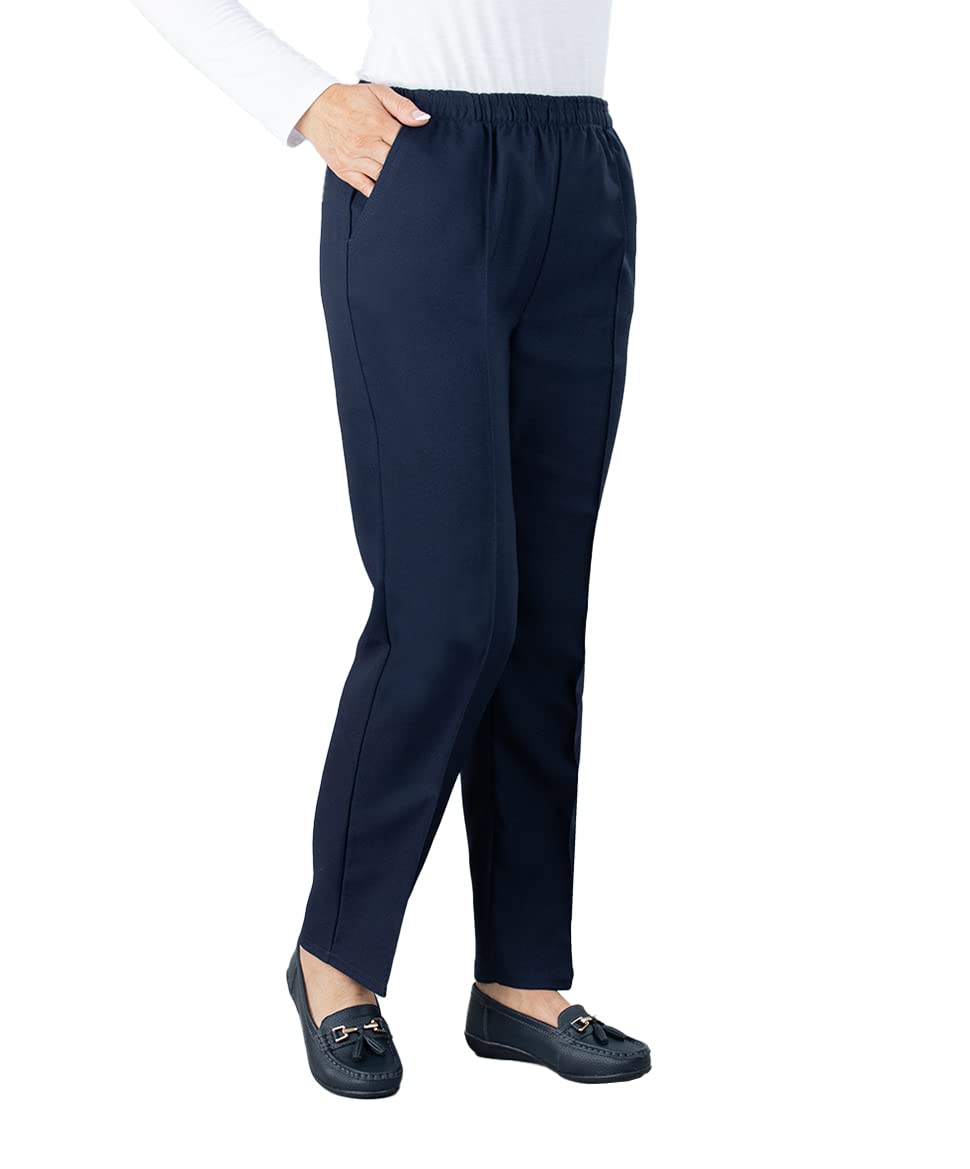 Fashion Friendly Ladies Pull-on Trousers - Navy - 18-27"