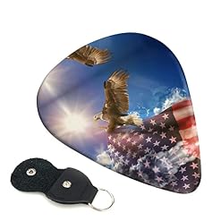Lot de 6 médiators pour guitare acoustique, guitare électrique, basse, ukulélé Motif drapeau américain américain - Les Beatles, Paul McCartney, John Lennon, RIngo Starr, George Harrison