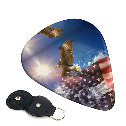 Lot de 6 médiators pour guitare acoustique, guitare électrique, basse, ukulélé Motif drapeau américain américain - Les Beatles, Paul McCartney, John Lennon, RIngo Starr, George Harrison Lot de 6 médiators pour guitare acoustique, guitare électrique, basse, ukulélé Motif drapeau américain américain