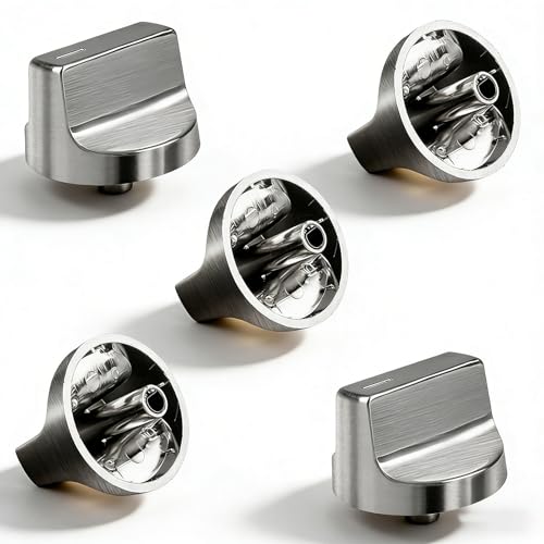 W11366438 Stove Knobs Compatible with Whirlpool Range WCG55US0HS00 WCG55US0HS05 WCG55US6HS05 WCG77US0HS00 WCG77US0HS05 Replacement Knobs for W10850010 W11084623 Stove Knob (5pcs)