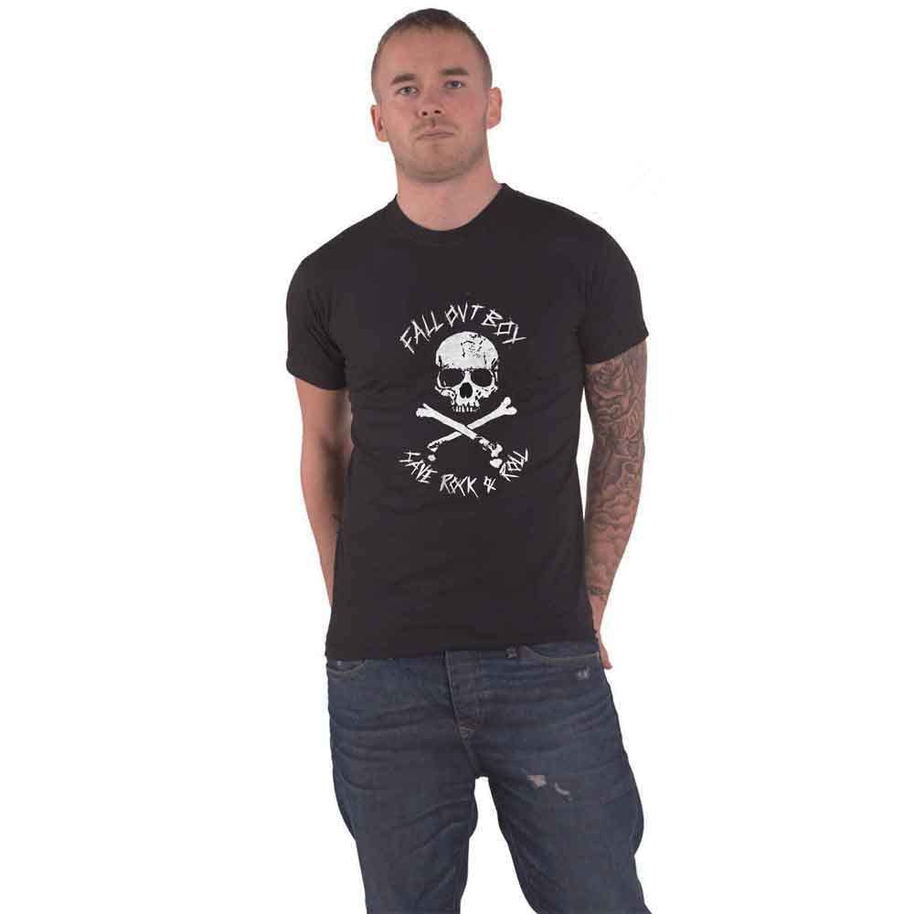 Fall Out Boy T Shirt Save Rock and Roll Band Logo Official Mens Black XL