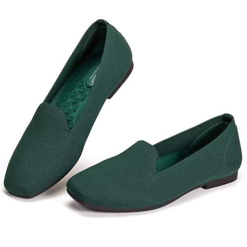 Image of Frank Mully Women's Loafer Flats Square Toe Comfortable Office Work Shoes, Cute Penny Loafer Slip On Walking Driving Shoes