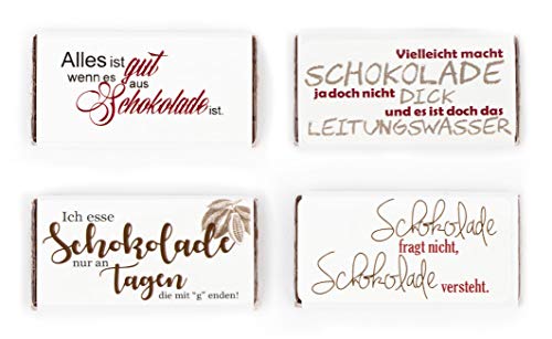 Mini Schokolade einzeln verpackt mit Sprüchen - 100 Mini Tafeln Vollmilch von Schokoladen-Sommelière Stefanie Bengelmann… – Bild 3