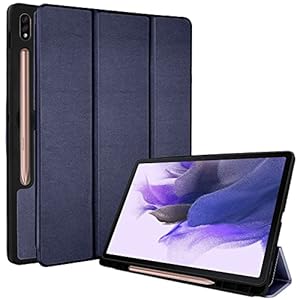TECHGEAR Smart Case for Samsung Galaxy Tab S7 FE 12.4" (SM-T730/T736) & Tab S8 Plus 12.4" (SM-X800/X806) PU Leather Slim Smart Case Stand Protective Cover [Auto Wake/Sleep] Soft TPU Holder - Blue