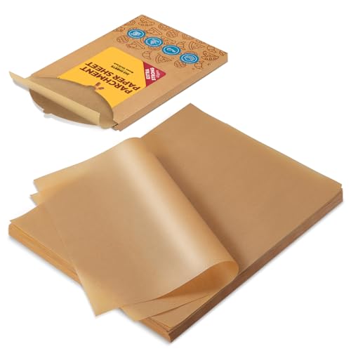 Image of Katbite 265Pcs 10x15 inches Parchment Paper Sheets, Heavy Duty Unbleached Baking Paper, Pre-cut and Oil Proof Perfect for Steaming Cooking Bread Cake & Wrapping Foods [Extra Strong Series]