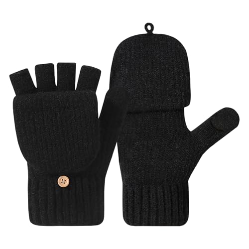 Wisylizv Guantes sin dedos para mujer, con texto en medio, para invierno, sin dedos, para correr, caminar, deportes de senderismo, ciclismo, escalada, esquí y montaña
