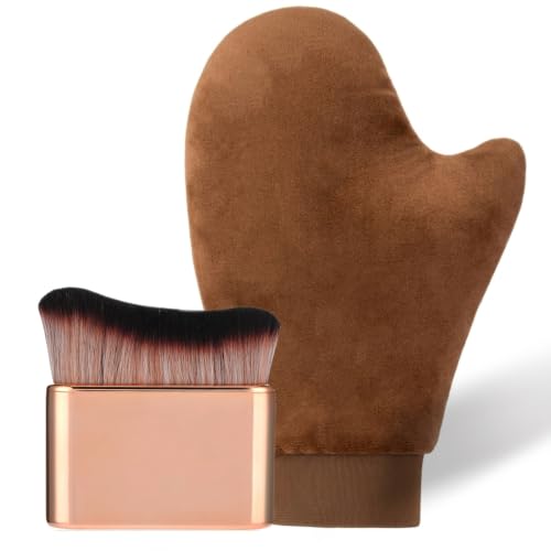 Self Tanning Mitt and Brush Fake Tan Mitt Self Tanning Gloves Self Tanner Brush and Mitt Kit for Lotion Sunless Spray Tan Face Body