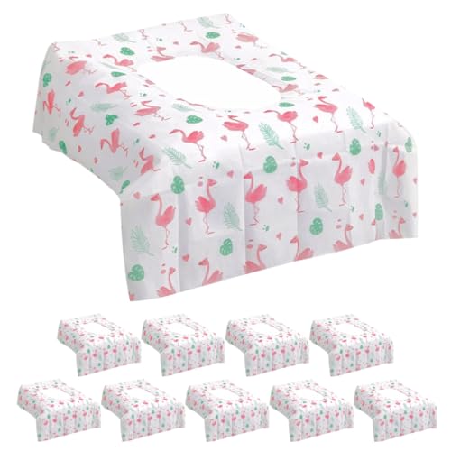 Beaupretty 10個使い捨て便座カバー 火烈鳥プリント 防水ポータブルトイレカバー 幼児 子供 大人用 公衆トイレ対応 高機能デザイン