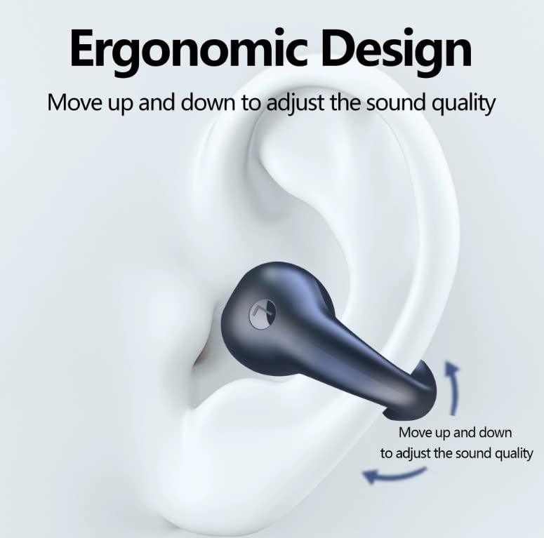 Bluetooth 5.3 Kopfhörer Open Ear Clip-on HD Stereo IPX5 Wasserdicht Geräuschunterdrückung Berührungssteuerung Mikrofon LED-Leistungsanzeige mit Ladebox für Sport Radfahren Fitnessstudio Fahren Laufen – Bild 6