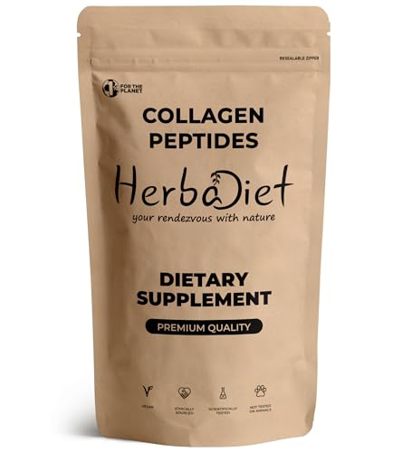 Image of Herbadiet Collagen Peptides Powder|200 Gram|Hydrolyzed Type 1&3 Grass-Fed,Pasture Raised|Easy Mixing Vital Nutrients&Proteins,Collagen For Women&Men