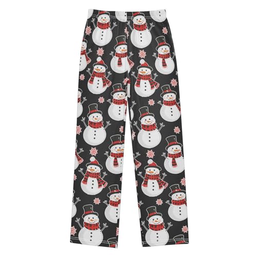 Christmas Pajama Pants Snowman Christmas Black Long Sleep Pants Lounge Bottoms
