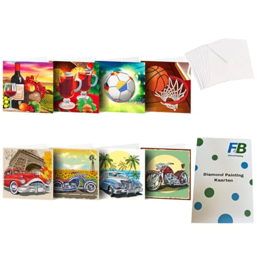 Cartes de vœux Diamond Painting 8 pièces pour créer une carte d'anniversaire unique