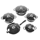 Goshyda 5-teiliges Topfset, Antihaft-Kochgeschirr-Sets, Antihaft-Kochtöpfe, Spülmaschinenfest