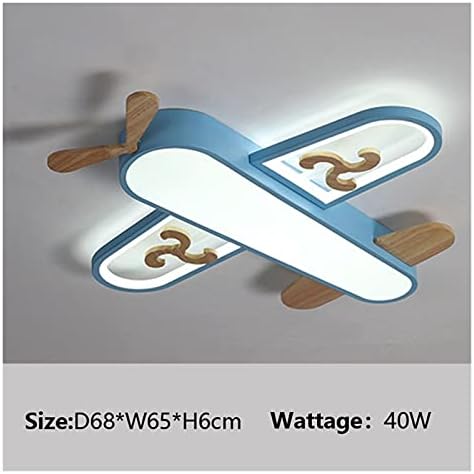 Modern Blue Yellow LED Airplane Chandelier for Bedroom Living Dining Children Baby Room Nursery Nordic Indoor Decor Lighting (Emitting Color : Dimmable(220V))