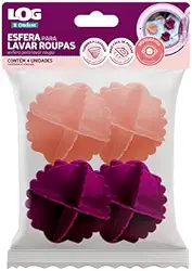 Ordene - Esfera para Lavar Roupas Coloridas, Pacote com 4 unidades Reutilizáveis, Linha Log