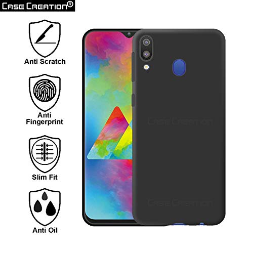 Image of Case Creation Luxurious OG Series for Samsung Galaxy M20 Case Cover,Anti-Dirty Slim Case Frosted Matte Cute Candy TPU Raised Bezel (Splash of Color) Back Cover for Samsung M20 -Black