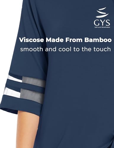 Image of GYS Bamboo Viscose Capri Pajamas for Women Set Cooling 3 /4 Sleeve Pjs | Moisture-Wicking Sleepwear for Night Sweats, OEKO-TEX Certified, Gentle on Sensitive Skin, Soft Sleep Lounge Sets