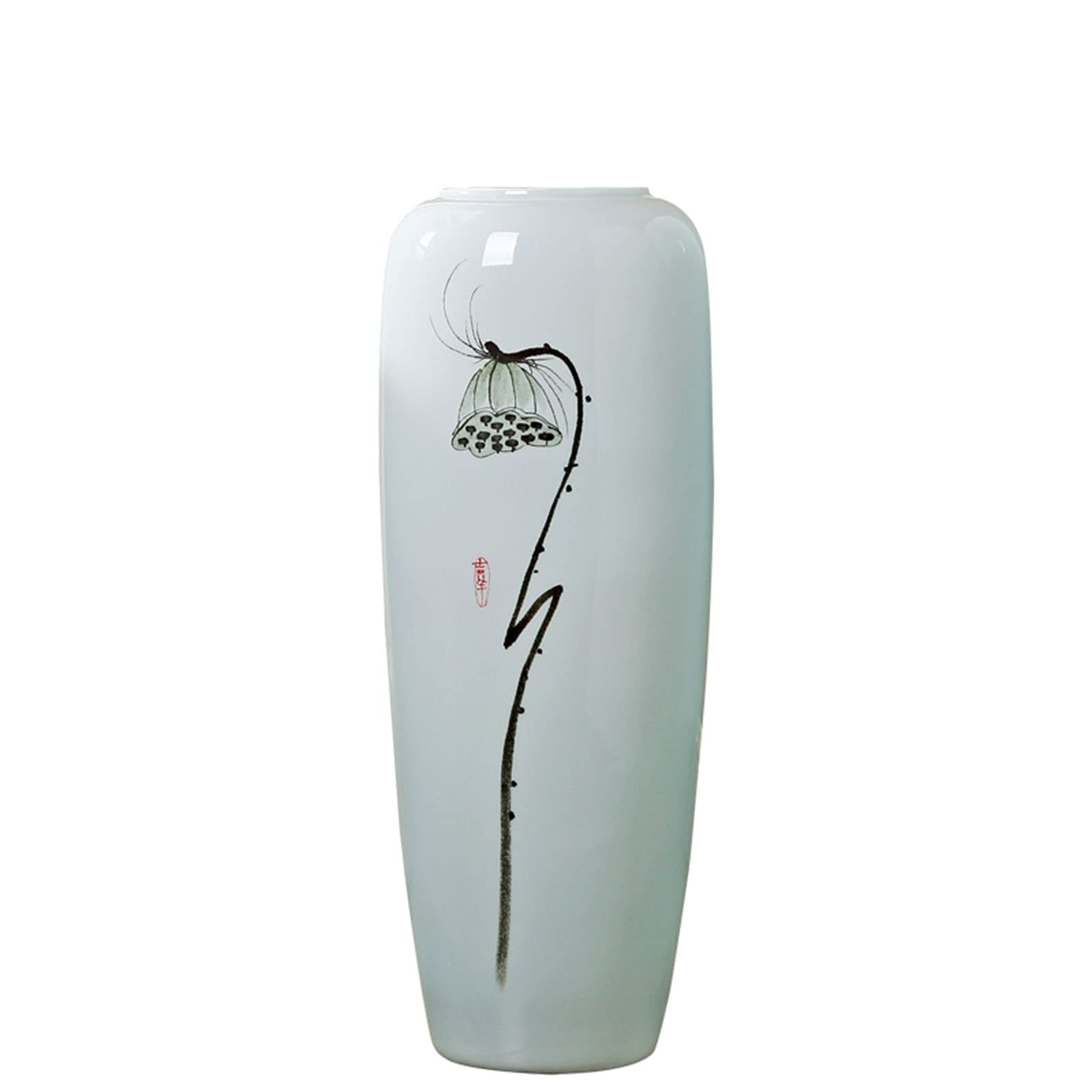 asdchZen Indoor Gardening Decorative Vases In The Living Room, Floor-Standing Ceramic Vase Large Vase Ornamental Vase Home Decoration Vase,26 * 70CM