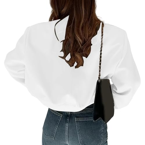 Women Bomber Jacket Casual Button Down Varsity Jackets Shackets Long Sleeve Cropped Coat with Pockets Outwear 20252