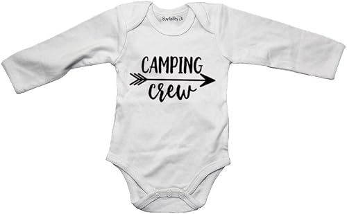Camping Crew - Baby Grow White Long Sleeve