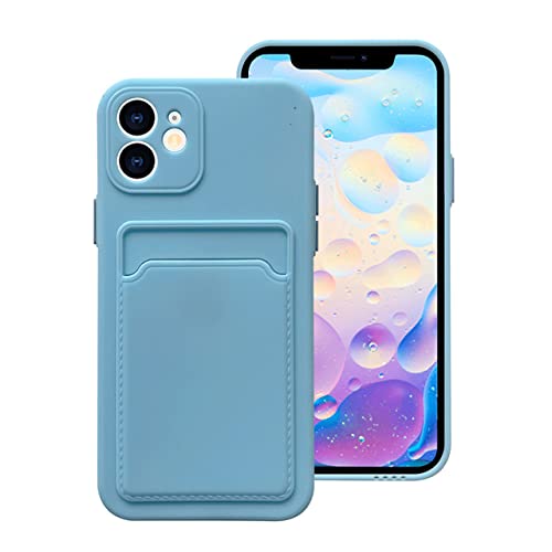 Coque porte-cartes pour iPhone 11 Pro Max en TPU antichoc bleu ciel