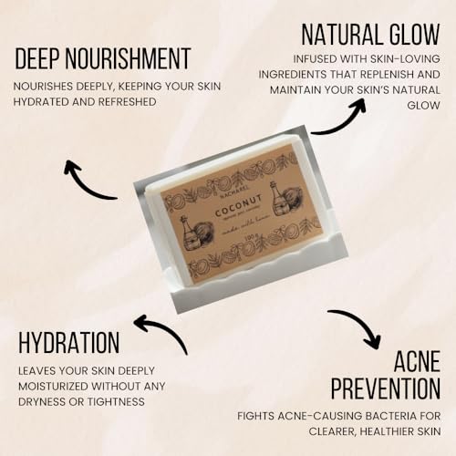 Image of Coconut Soap | Pure & Gentle Bathing Bar for Glowing Skin | Nourishing & Antioxidant Soaps for Men & Women | Cleansing Bar For Moisturising | Soap for All Skin Types | Pack Of 1
