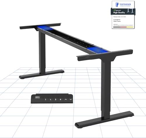 FLEXISPOT Bureau Assis Debout à 2 Moteurs, Cadre de Bureau Réglab...