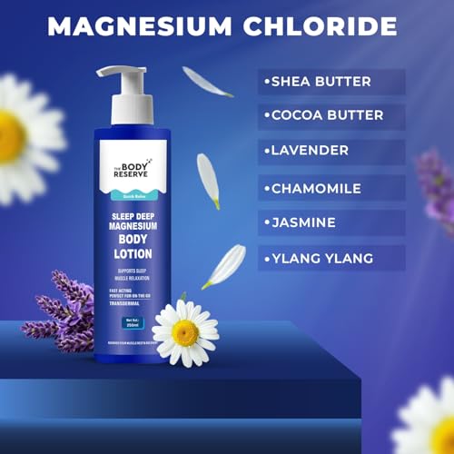 Image of The Body Reserve Magnesium Sleep Body Lotion 250ml Topical Magnesium Chloride Supplement For Muscle Recovery, Better & Deep Sleep Magnesium Oil Lotion For Feet Helps Recovery From Muscle Cramps & Fitness