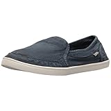 SanukレディースペアOダイスローファー|レディースシューズ|女性用スリップオンシューズ|レディーススリッポンローファー|コンフォートフットベッド, ネイビー, 28.0 cm