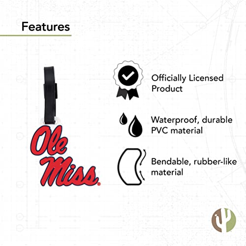 Desert Cactus University of Mississippi Luggage Tag Rebels Ole Miss U of M Bag (PVC - Design A)4