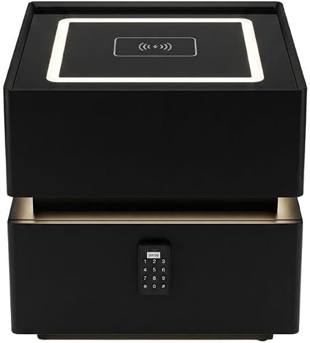SMTE S-CT411 2-Drawer Storage Unit Organizer with Wireless Charging & LED - Black