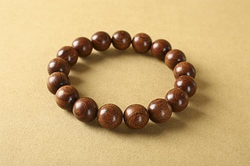 Natural Wood Bead Bracelet with Large Round Brown Beads and Elastic Stretch Design,Prayer bead bracelets, prayer bead strings, wooden bead bracelets,2