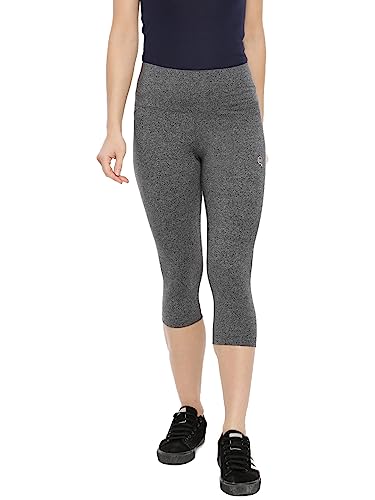 Image of Macrowoman W-Series Active Yoga Capris for Women with High-Rise Poly Cotton Stretch with Flat Waistband and Chafe-Free Fit