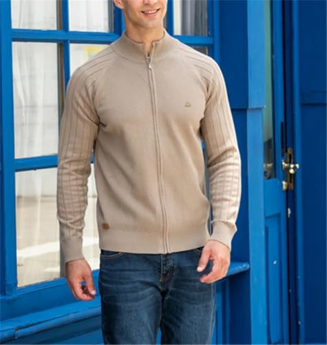 Men Solid Cardigan Casual Zipper Winter Sweaters2