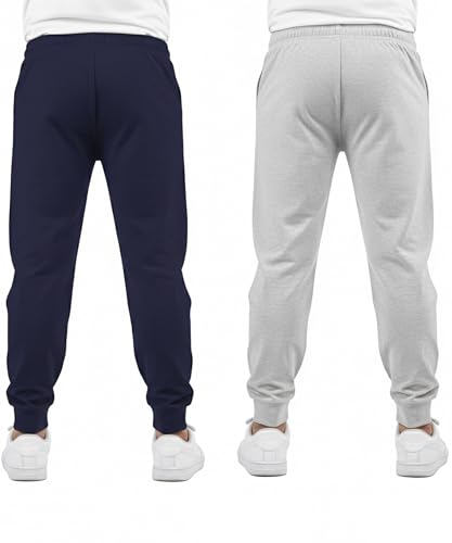 Image of KYDA KIDS 100% Cotton Track Pants for Boys | Premium Printed Soft Single Jersey Fabric | Elastic Waist Loose Fit Summer Full Length with Rib Hem (Pack of 2)