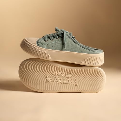 Image of Theater Women Elves Lace-Up Mule Sneakers | Canvas Upper with Cushioned Sole | Lightweight Comfort for Casual & Travel Styling