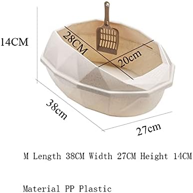 Detachable Plastic Pet Litter Box Semi-Closed Anti-Splash Reusable Cat Bedpans Pet Toilet Cleaning Supplies Pet Toilet (Color : 1 Size : 38x27x14CM) (3 38x27x14CM) image 3