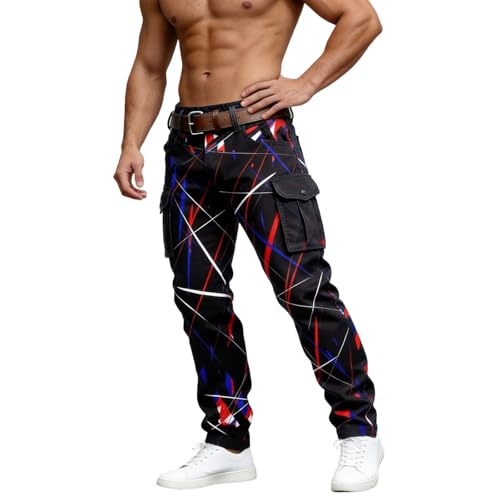 Pantalon de randonnée homme bleu avec poches militaires pour la chasse