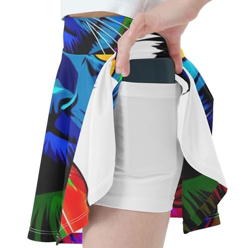 Colorful Cat Print Skirts with Shorts Dance Girls Skorts Athletic Shorts Teen Cheer 4t 6