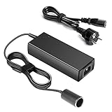 AC/DC: Der Spannungswandler konvertieren 200 bis 240V Wechselstrom (Haushaltsstrom ) auf DC 12V 10A Gleichstrom (AUTO Zigarettenanzünder)；mit einer Nennleistung von 120 W können Sie fast alle gängigen elektronischen Fahrzeugausrüstungen wie Luftkompressoren, Reifenfüllgeräte, Sauerstoffhersteller, Auto-Kühlschränke, Auto-TVs, Auto-Staubsauger, und andere Geräte, die mit dieser Zigarettenanzünder Art von Stecker verwendet werden