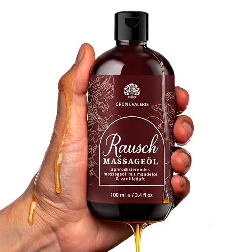 Grüne Valerie Massageöl Rausch mit Mandel & Vanille 100ml – Hochwertiges Öl für Muskelentspannung & genussvolle Paarmassagen, intim geeignet – Edles Qualitätsöl aus Italien, dermatologisch getestet Grüne Valerie Massageöl Rausch mit Mandel & Vanille 100ml – Hochwertiges Öl für Muskelentspannung & genussvolle Paarmassagen, intim geeignet – Edles Qualitätsöl aus Italien, dermatologisch getestet