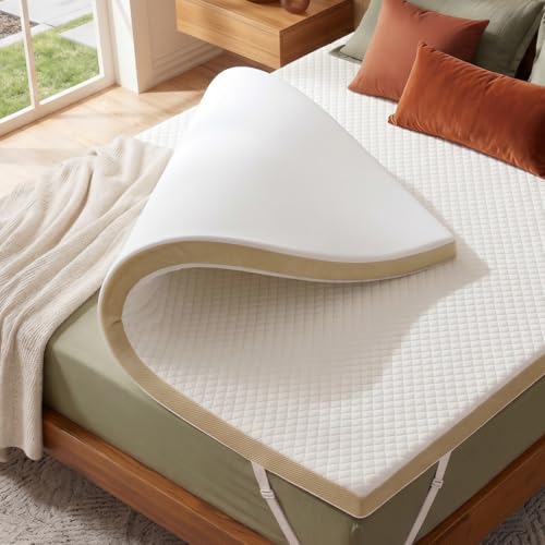 Image of Marsail Full Size 3 Inch Cooling Gel Memory Foam Mattress Topper, Soft Removable Cover, CertiPUR-US & Oeko-TEX Certified, for Sofa, RV, Camping
