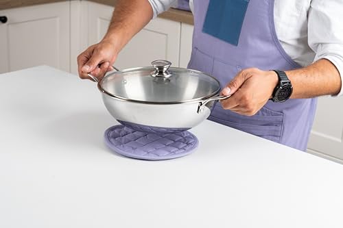 Image of VAYA Hautechef Triply Stainless Steel Kadai with Glass Lid, 22cm, 2.0L, Induction & Gastop Compatible, Heavy-Bottom Kadhai for Deep Frying & Cooking, 100% Pure & Toxin-Free