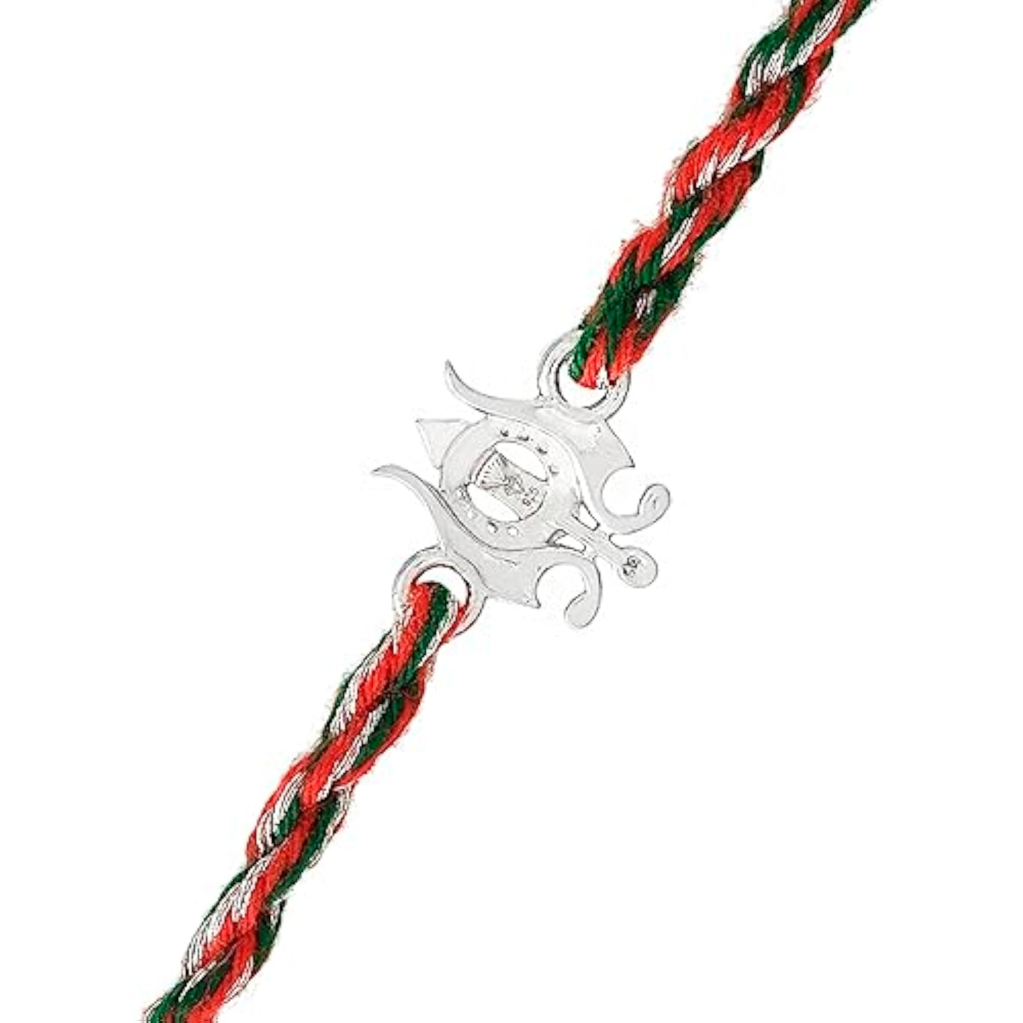 925 Silver Thread Rakhi with Roli Chawal Pack - Rakhi For Brother