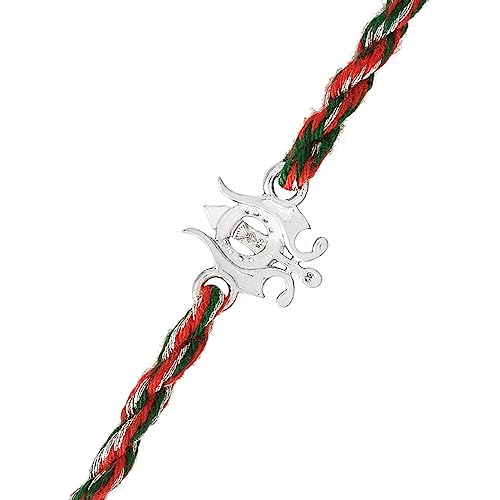 925 Silver Thread Rakhi with Roli Chawal Pack - Rakhi For Brother
