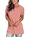 Saloogoe T Shirts for Womem Short Sleeve Summer Tops Dressy Casual Spring Fashion 2025 Travel Vacation Outfits Pink M